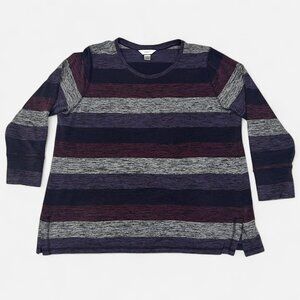 Y2K Purple Striped Sweater, Size XXL
